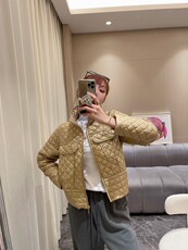 Пуховик на заказ 立领菱格双口袋拉链轻薄百搭小香外套短款洋气显瘦保暖羽绒服女