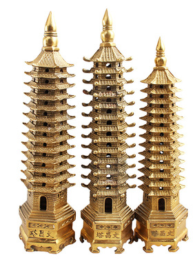 厂家现货铜文昌塔 九层十三层铜塔家居摆件工艺品 铜文昌塔批发