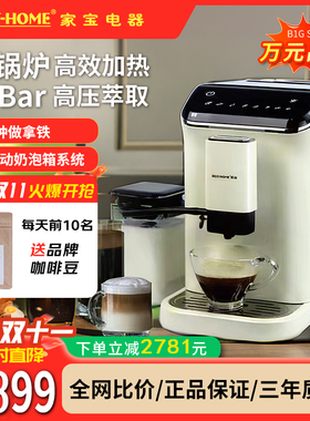 家宝咖啡机家用全自动小型一键意式拿铁美式奶咖卡布奇诺BH378