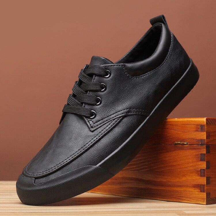 男休闲皮鞋平底系带青年百搭男鞋韩版潮流男士板鞋黑色工作鞋子男|ruв категории Мужская обувь, 低帮鞋, 休闲皮鞋 - от Buy2taobao.com для оказания профессиональной услуги покупки агента Taobao