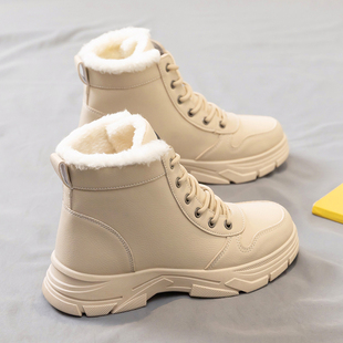 2025秋冬季大码女鞋冬季新款雪地靴女短靴保暖棉鞋加绒马丁女靴子