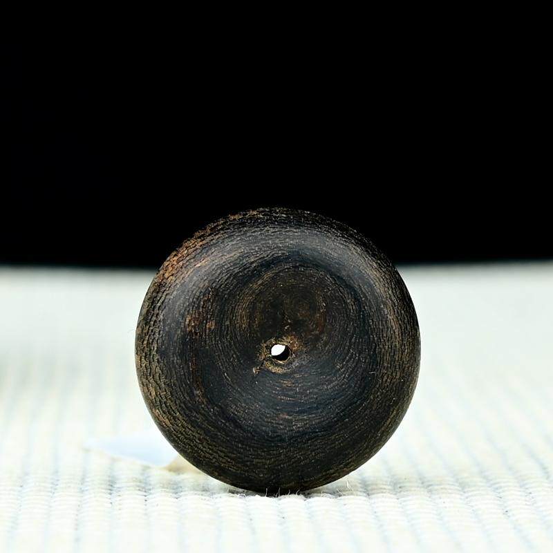 精品 沉水级越南惠安老料天然沉香平安扣18*8mm佛珠吊坠挂件文玩