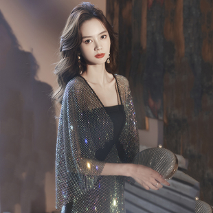 高端晚礼服女2025亮片年会晚宴会小众轻奢名媛小个子生日高级感