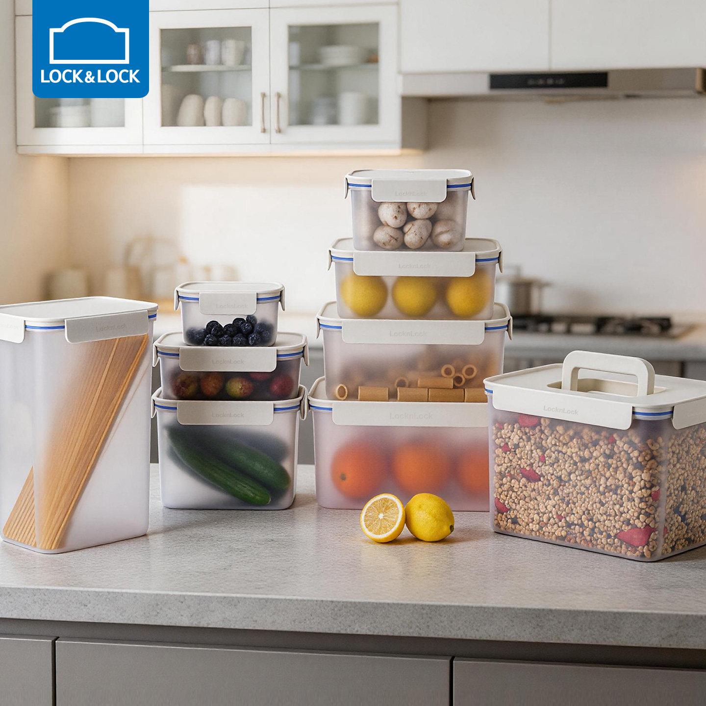 乐扣乐扣塑料保鲜盒水果便当盒密封盒食品大容量微波炉加热长方形