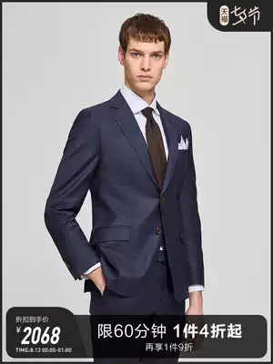 Baipin reda pure wool business formal suit suit Men's slim dark grid groom wedding wedding professional suit