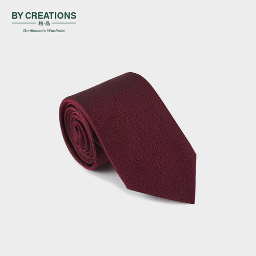 bycreations柏品纯红色男桑蚕丝