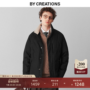 柏品白鹅绒立领羽绒服男2025冬新款可拆卸复古老钱风保暖防风外套