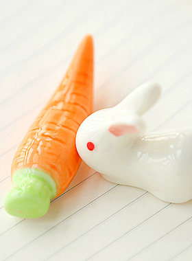 陶瓷餐具小白兔子胡萝卜家居装饰