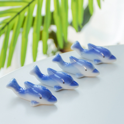 zakka可爱风小海豚筷架创意陶瓷