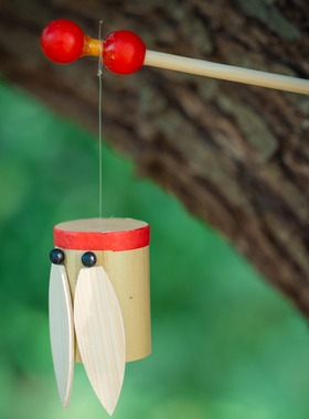 创意儿童竹知了玩具传统竹制发声怀旧80后益智旋转竹蝉一鸣惊人