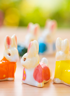 陶瓷摆件筷架可爱客厅装饰品