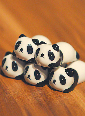 zakka陶瓷可爱风熊猫筷架装饰品