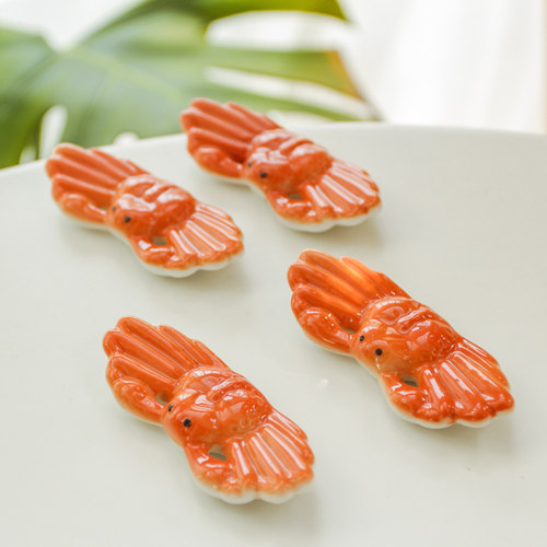 zakka小螃蟹可爱风筷架陶瓷摆件