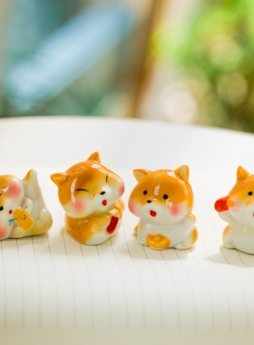 家居摆件陶瓷柴犬小狗装饰品