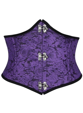紫色提花钢扣塑身腰封哥特复古宫廷束腰内衣waist cincher corset