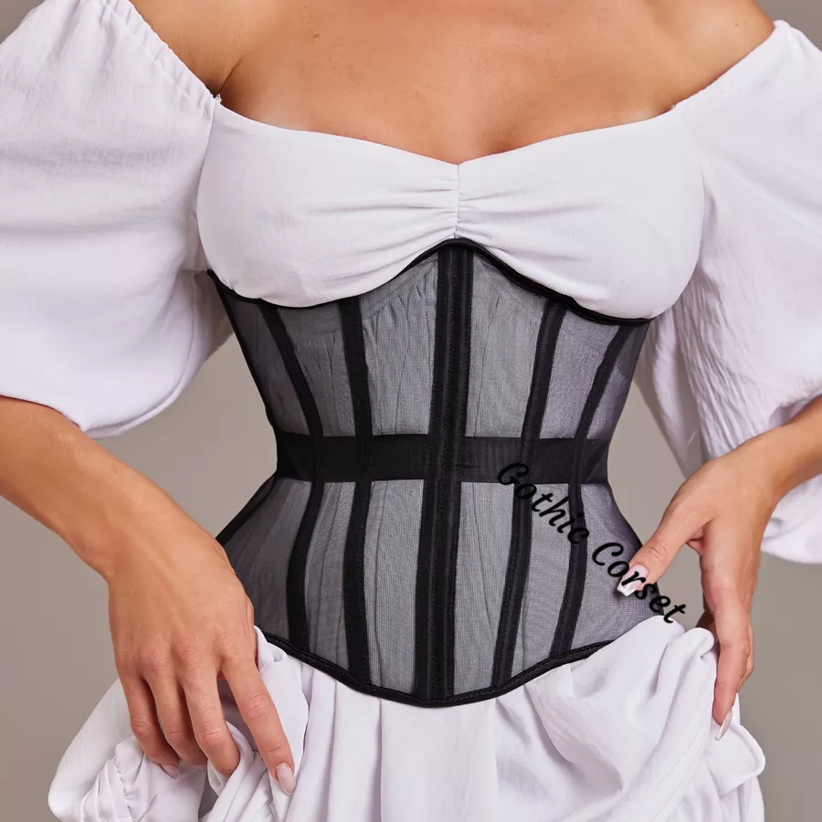 宫廷复古网纱钢骨束腰女透气修身辣妹风紧身腰夹礼服内搭显瘦内衣,女士内衣/男士内衣/家居服,塑身腰封/腰夹,淘宝优惠券,粉丝福利购,淘宝优惠卷