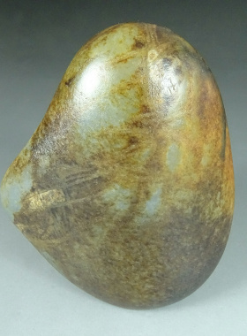 新疆和田玉籽料原石392.2克玉石天然随型原籽鹿皮青白籽玉把件B