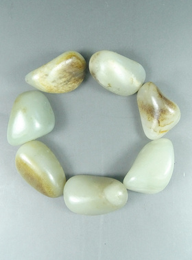 新疆和田玉籽料原石98.3克玉石天然随形原籽黄皮红皮青白玉手链T2