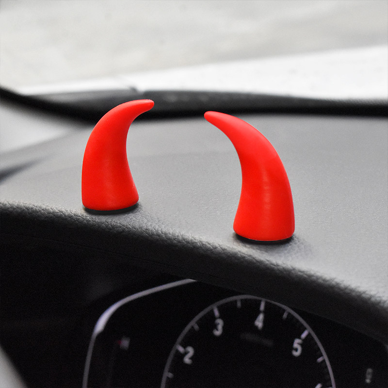 创意搞笑车载中控台显示屏小牛角方向盘恶魔角可爱汽车装饰品摆件,汽车用品/电子/清洗/改装,摆件,淘宝优惠券,粉丝福利购,淘宝优惠卷