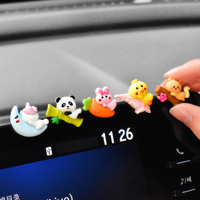 汽车中控屏摆件电脑屏幕显示屏装饰新款可爱公仔车饰车内饰品摆件