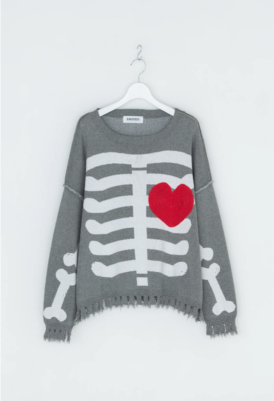 【拍下不退】国内现货DISCOVERED25秋冬爱心骨头针织衫