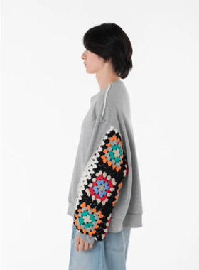 【拍下不退】国内现货DISCOVERED25秋冬拼接刺绣袖子设计卫衣