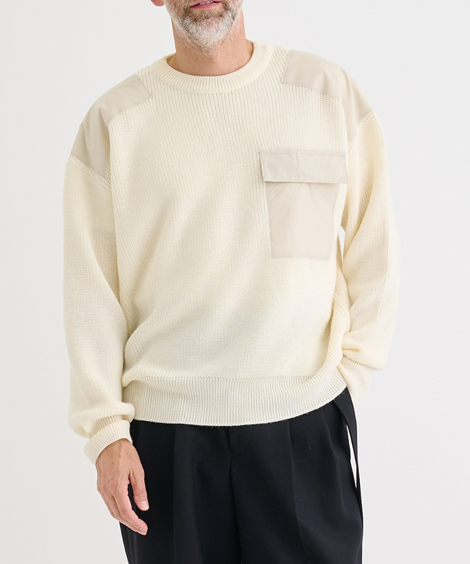 【拍下不退】国内现货N.hoolywood25秋冬TOKYO限定拼接口袋针织衫