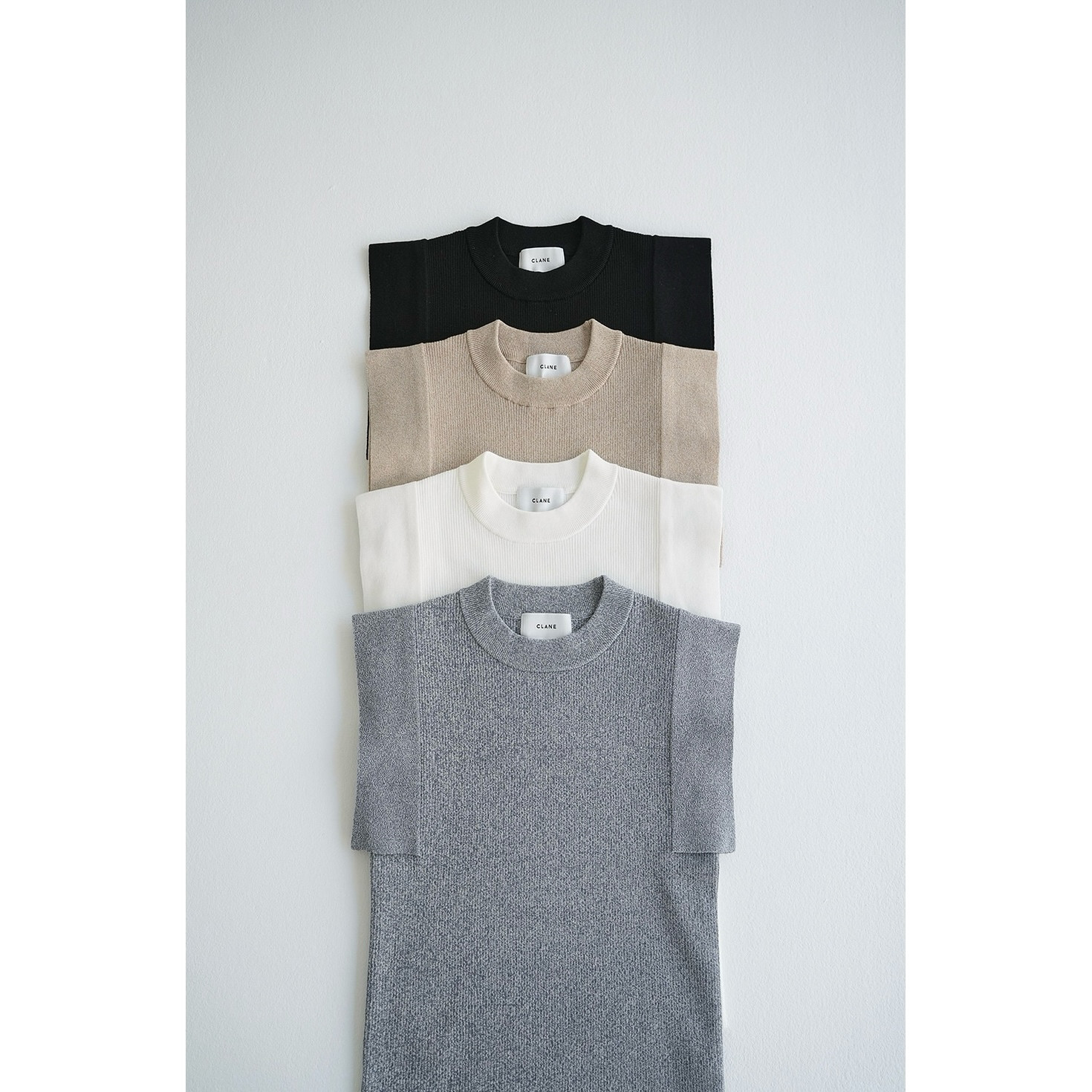 国内现货CLANE25春夏方形袖针织上衣