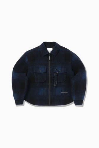 【拍下不退】国内现货AND WANDER25秋冬新款羊毛格纹夹克外套