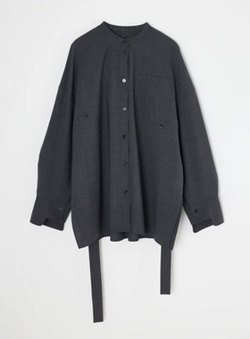 【拍下不退】国内现货ENFOLD26春夏新款羊毛混多种穿法不对称衬衫