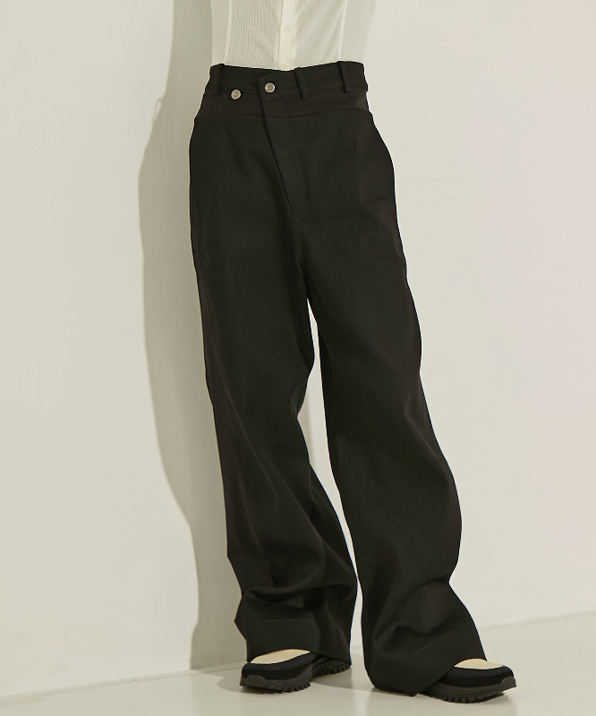 【拍下不退】国内现货STUDIOUS25秋冬拼接高腰阔腿女款牛仔裤