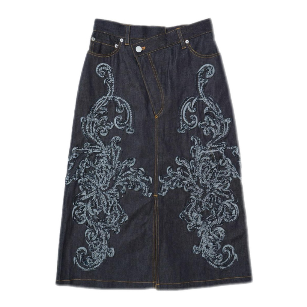 国内现货TAAKK25春夏新款刺绣花边牛仔半裙拍下不退