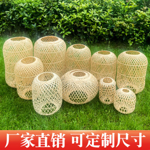 纯手工竹编灯笼灯罩中式创意个性吊灯餐厅民宿艺术造型婚礼复古灯