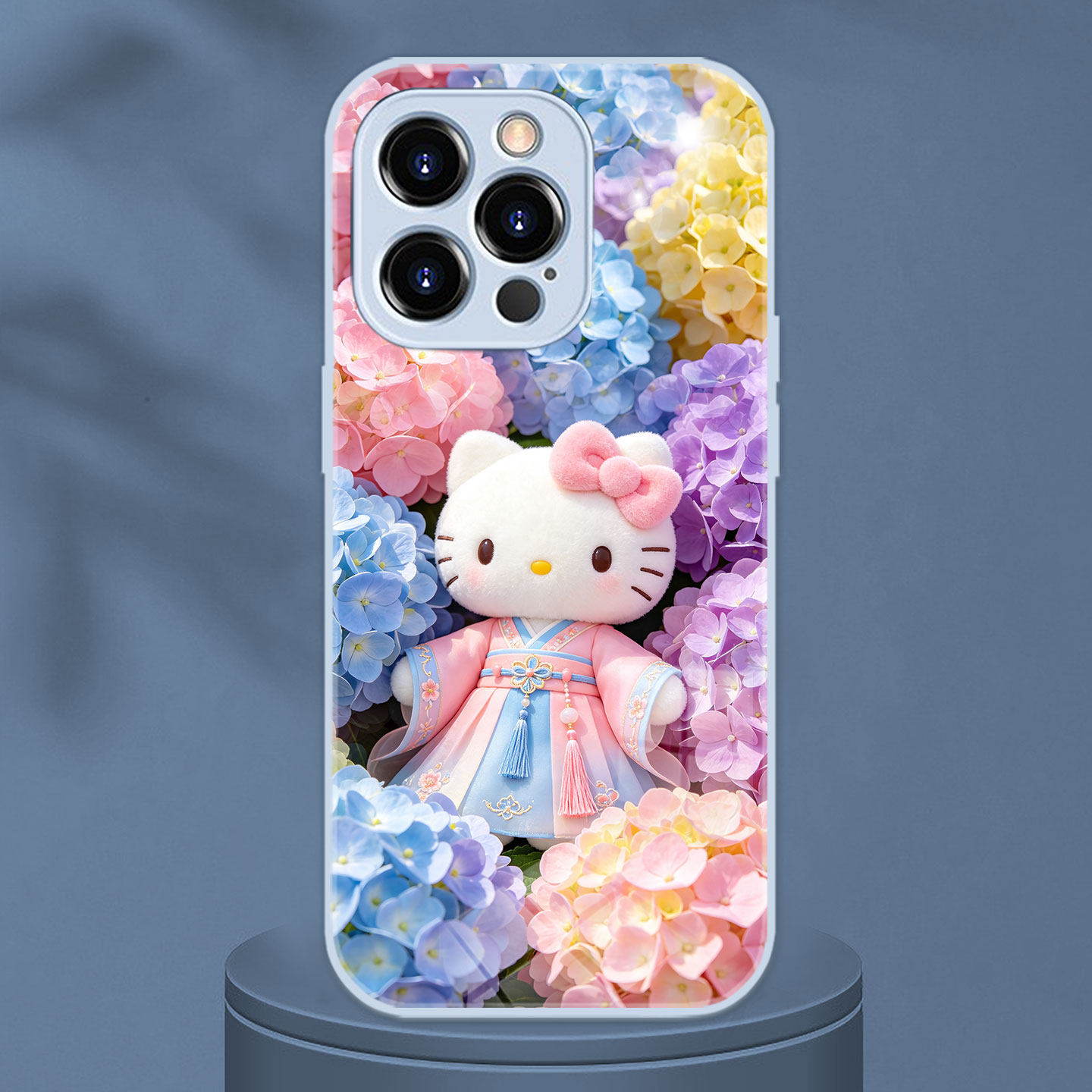 适用OPPOreno15pro唐装汉服HelloKitty马卡龙绣球花海苹果17凯蒂猫VIVO手机壳小米17红米Turbo5max华为mate70