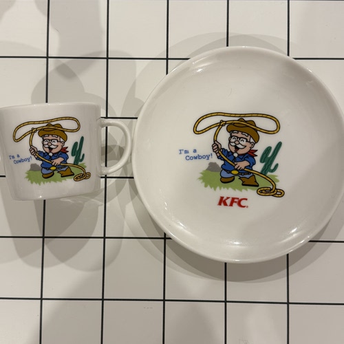 CCCat  日本中古Kfc老爷爷咖啡杯盘