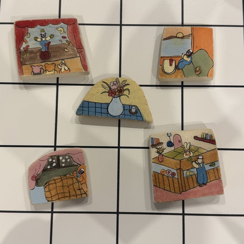 CCCat 可爱人物冰箱贴 景德镇设计师手作陶瓷釉下彩