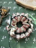 进口布料 小众设计 格纹圣诞夜｜原创手作大肠发圈 复古文艺