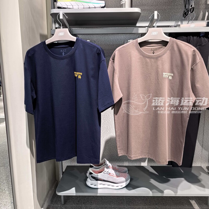 Skechers斯凯奇2026新款春夏季男女款吸湿针织短袖T恤衫P226U088