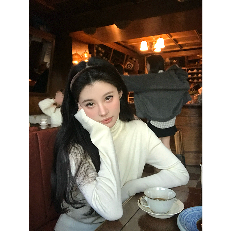 【11.26新品】VASSE美蟹 百搭高领收下摆羊毛混纺针织打底