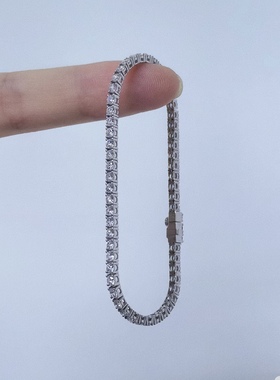 18K金 网球钻石手链 单粒10分 DE VVS 培育钻石