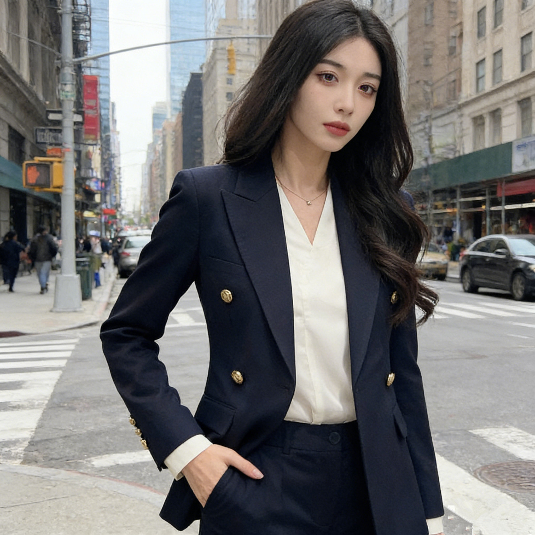 新款时尚气质西装外套女大码正装面试职业装套装胖mm通勤免烫西服