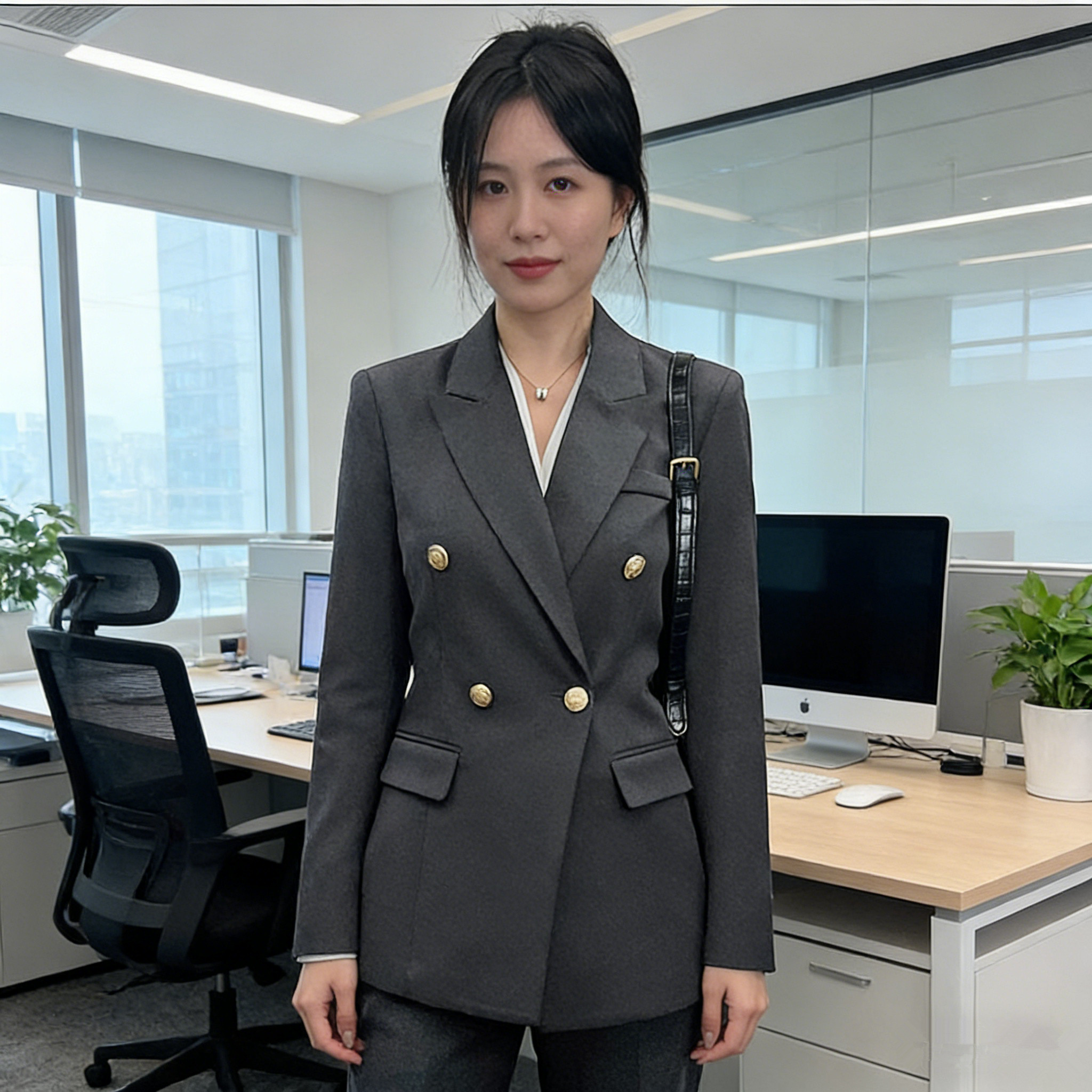 春秋新款免烫正装大码胖mm西装套装显瘦面试职业装时尚气质西服女