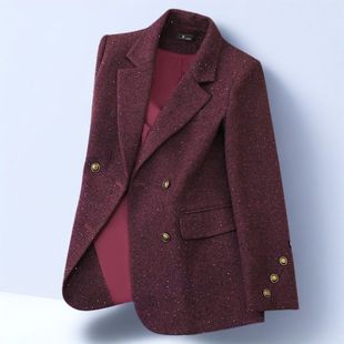 羊毛呢西装 高级感气质小个子休闲女士上衣西服 外套女春秋职业新款
