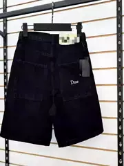 Y2K Jeans European and American Hip-Hop Trendy Letter-Printed Denim Shorts High Street Fashion Brand Casual Wide-Leg Five-Point Pants