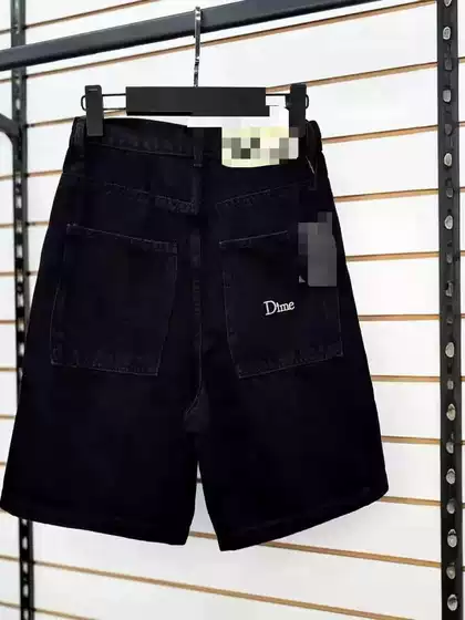 Y2K Jeans European and American Hip-Hop Trendy Letter-Printed Denim Shorts High Street Fashion Brand Casual Wide-Leg Five-Point Pants