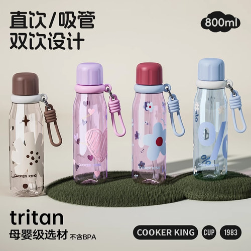 炊大皇大容量塑料吸管杯