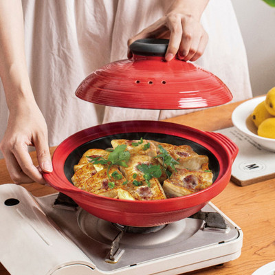 康特耐家用浅口砂锅陶瓷煲仔饭锅煲汤锅炖锅耐高温沙锅明火