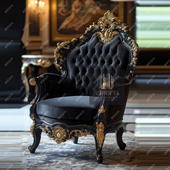 法式 复古雕花单人沙发椅客厅休闲椅老虎椅定制 烤漆实木沙发椅欧式