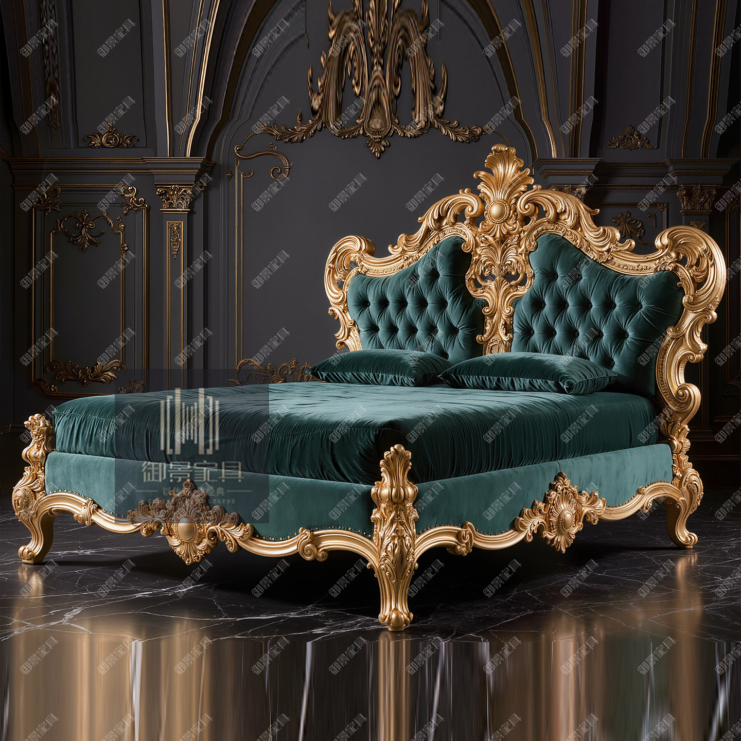 法式实木雕花双人床布艺床欧式宫廷主卧公主床女孩床烤漆大床定制