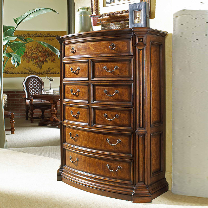 美式简约全实木斗柜家用六斗七斗八斗柜欧式整装储物柜卧室珠宝柜